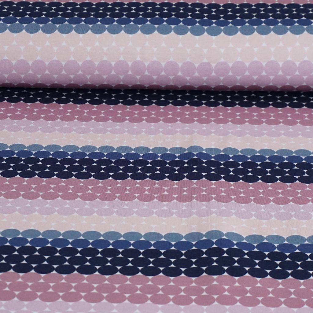 French Terry Punkte blau rosa beige – FVJ